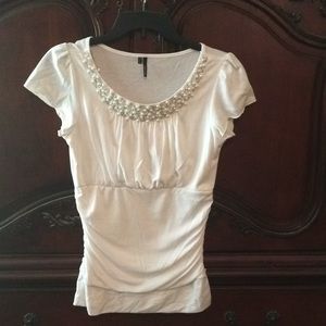 Maurice brand top with pearl embellishment